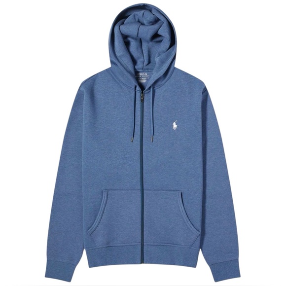 Polo Ralph Lauren Double Knit Hoody in Derby Blue Heather